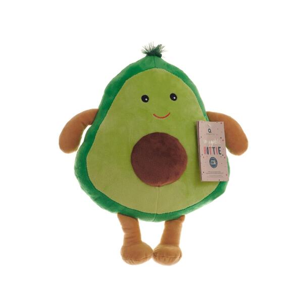 Snuggable microwavable hottie avocado, imported from the UK