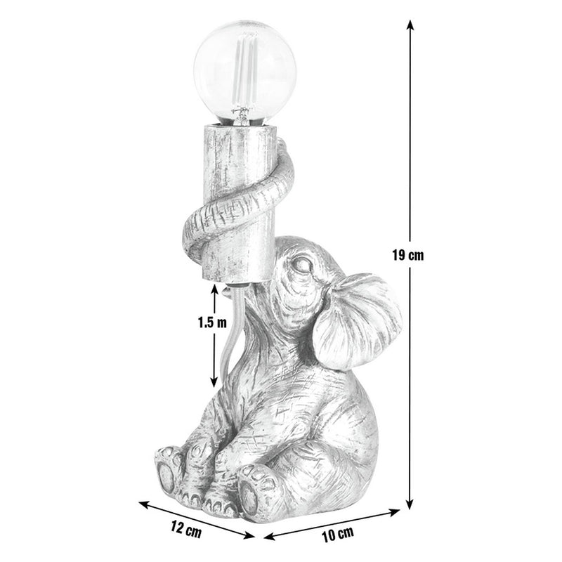 Argos Home Nelly elephant table lamp silver (British brand)