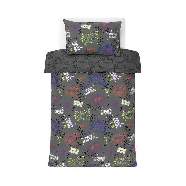 Argos Home gaming bedding set grey single - British product