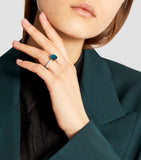 Pomellato Nudo mixed gold ring with London blue topaz and diamonds, UK version