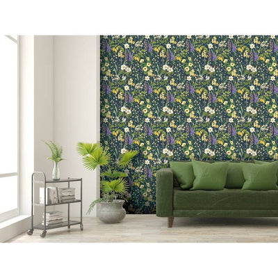 Argos RHS Flower Medley Navy Wallpaper 50cm x 10m- Buy online at McGrocer