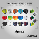 Red Dragon 20pc dart flight collection, UK version