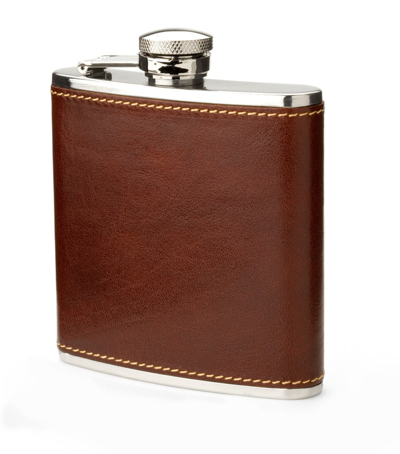 Aspinal of London Classic Leather Hip Flask 5oz - British product