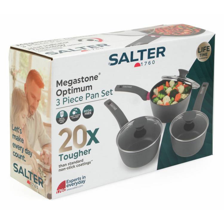 Salter 3 piece pan set grey, UK version