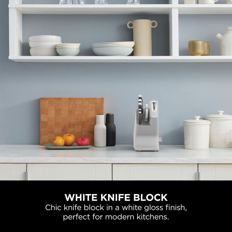Ninja Stay Sharp knife block white 6 piece, UK version