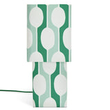 Habitat x Scion large Billow table lamp green faux linen, UK version