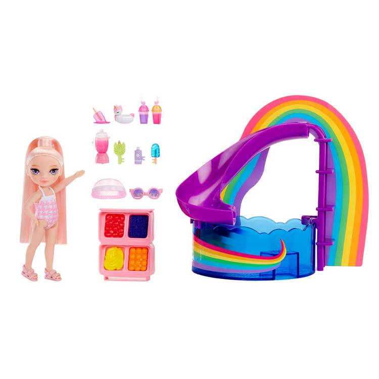 Rainbow High Little Pool Day doll playset 20cm (British brand)