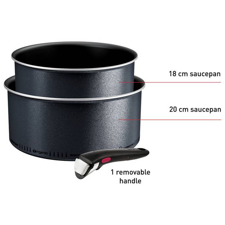 Tefal So Light aluminium saucepan set 3 piece, imported from the UK
