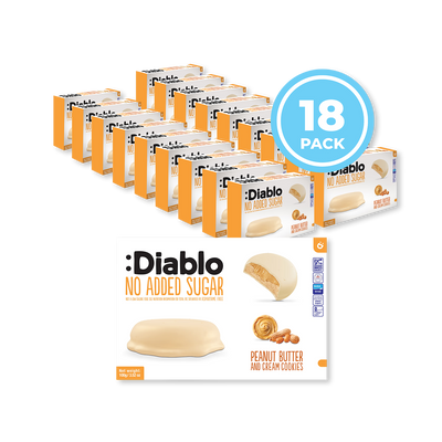 Holland & Barrett Diablo No Added Sugar Peanut Butter and Cream Cookies 100g Pack of 18- Buy online at McGrocer