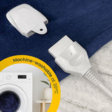 Cosi Home navy reversible fleece sherpa heated throw, imported from the UK