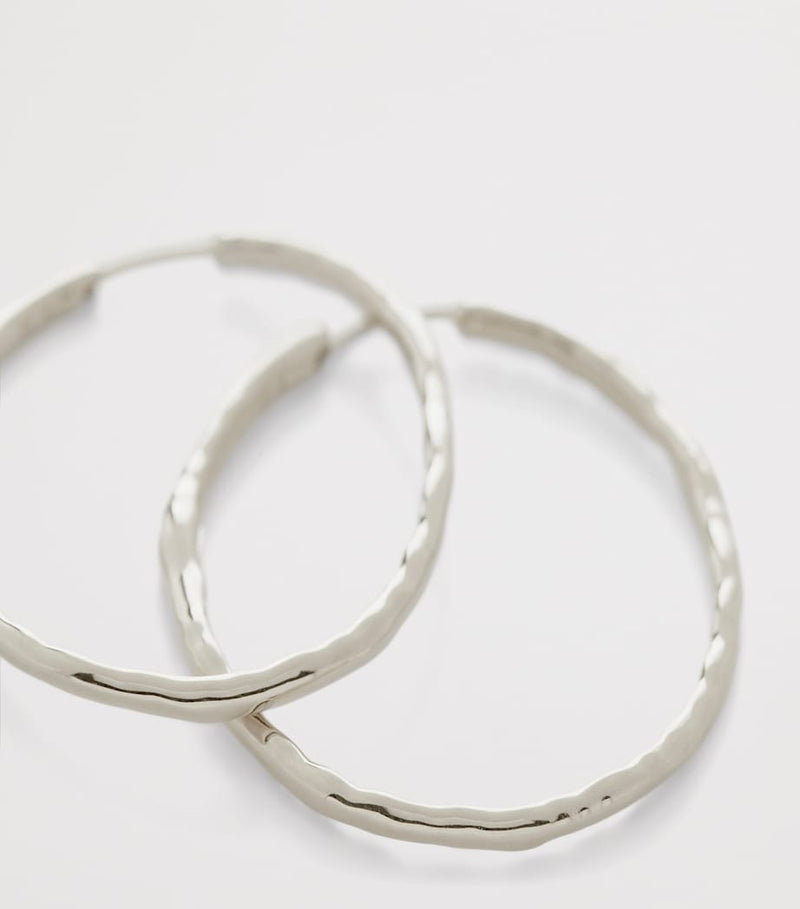 Monica Vinader large sterling silver hoop earrings, UK version