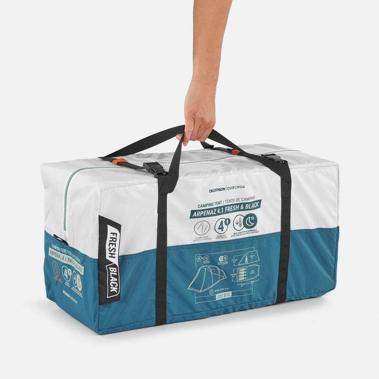 Decathlon Arpenaz Fresh & Black camping tent 4 person, imported from the UK