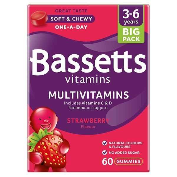 Bassetts Vitamins Multivitamins Strawberry 3-6 Years 60s GOODS Superdrug   