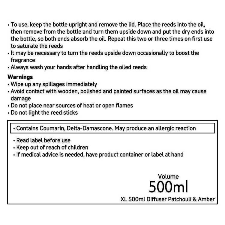 Habitat reed diffuser Patchouli and Amber 500ml - British product