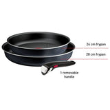 Tefal So Light 3-piece frying pan set with removable handle, UK version