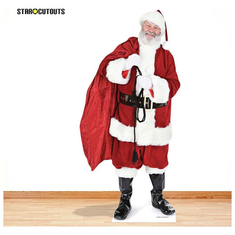 Star Cutouts lifesize Santa cardboard cutout with sack - British product