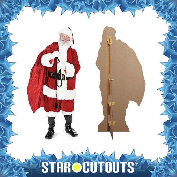 Star Cutouts lifesize Santa cardboard cutout with sack - British product