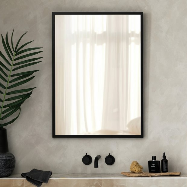 Home Essentials black wall mirror 90x65cm (British brand)