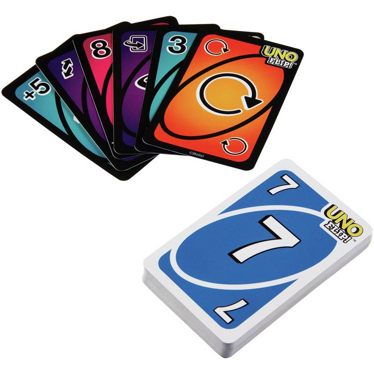Uno Flip card game with light and dark sides, UK version