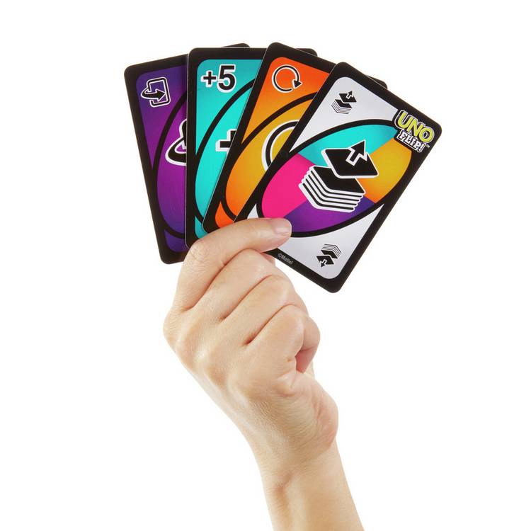 Uno Flip card game with light and dark sides, UK version