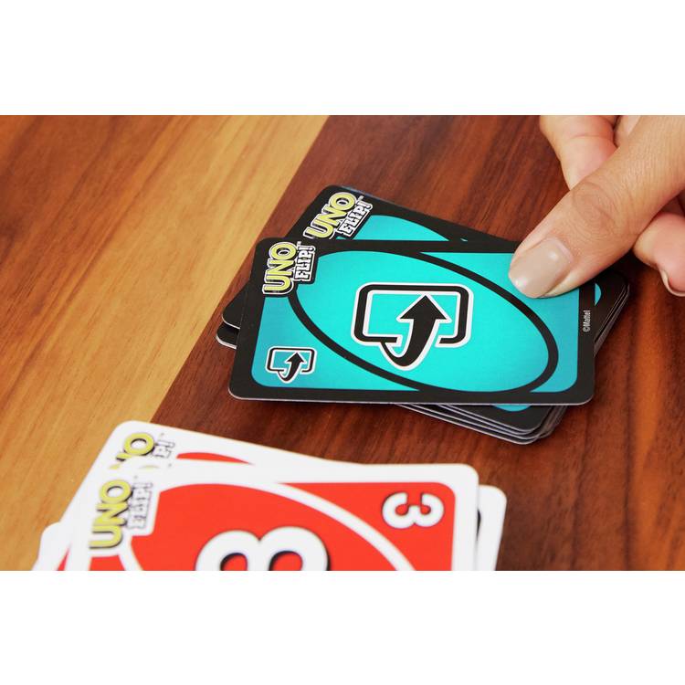 Uno Flip card game with light and dark sides, UK version
