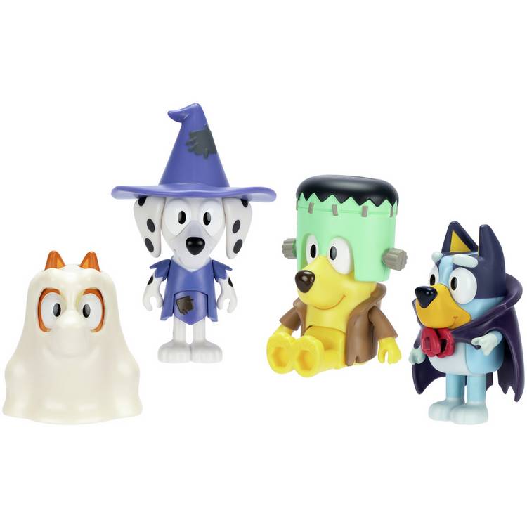 Bluey character figures Halloween party 4 pack, UK version