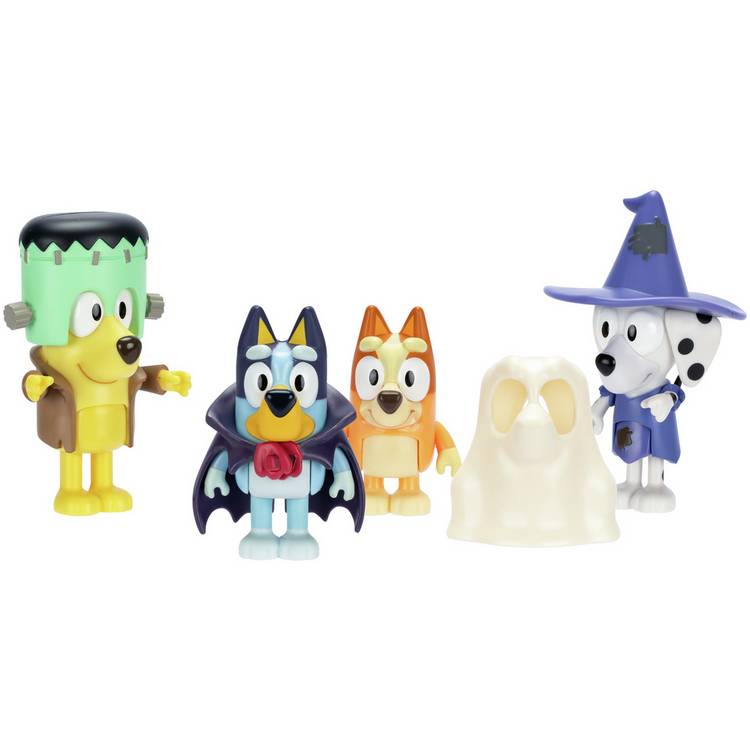 Bluey character figures Halloween party 4 pack, UK version