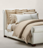 Ralph Lauren Home organic cotton sateen quilted pillowcase 65cm x 65cm, imported from the UK