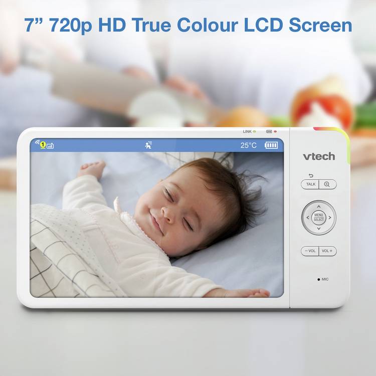 VTech 7-inch baby monitor with HD screen and night vision - British product