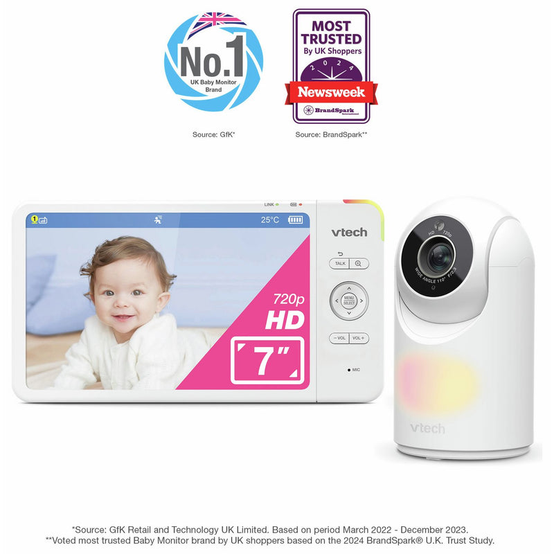 VTech 7-inch baby monitor with HD screen and night vision - British product
