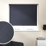 Argos Home Geometric Blackout Navy Roller Blind - 180cm