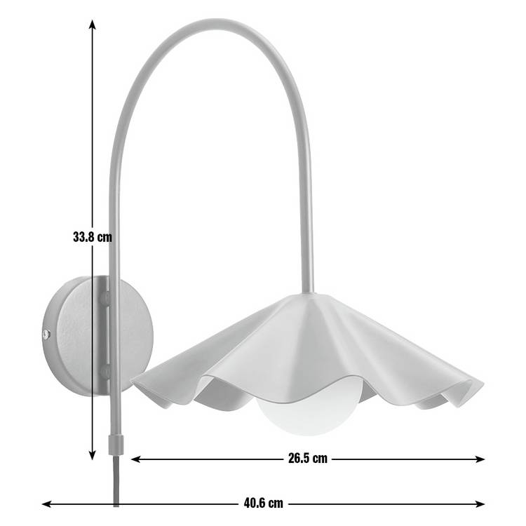 Habitat Yuno red metal wall light with glass orb - British product
