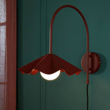 Habitat Yuno red metal wall light with glass orb - British product