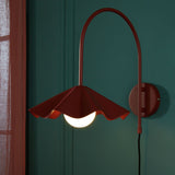 Habitat Yuno red metal wall light with glass orb - British product