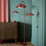 Habitat Yuno red metal wall light with glass orb - British product