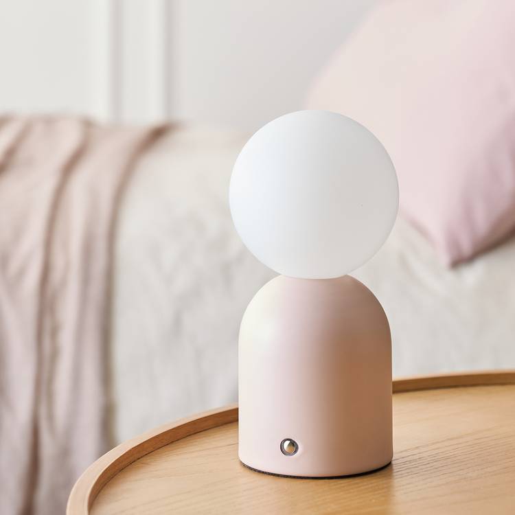 Argos Home pink rechargeable table lamp 20.5cm (British brand)