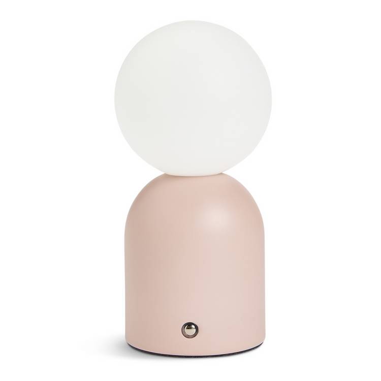 Argos Home pink rechargeable table lamp 20.5cm (British brand)