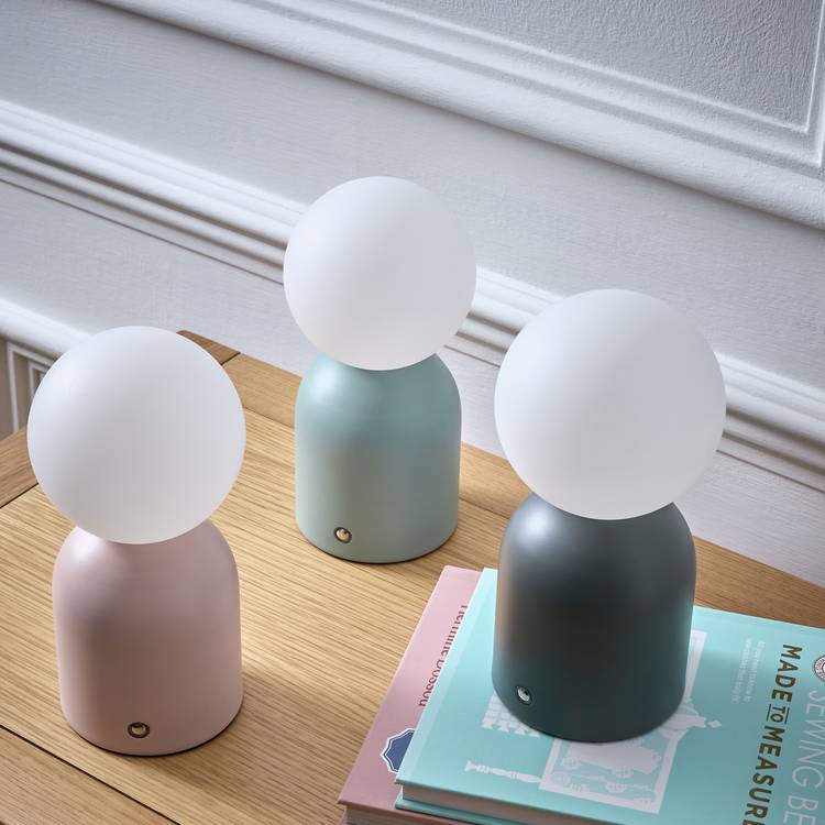 Argos Home pink rechargeable table lamp 20.5cm (British brand)