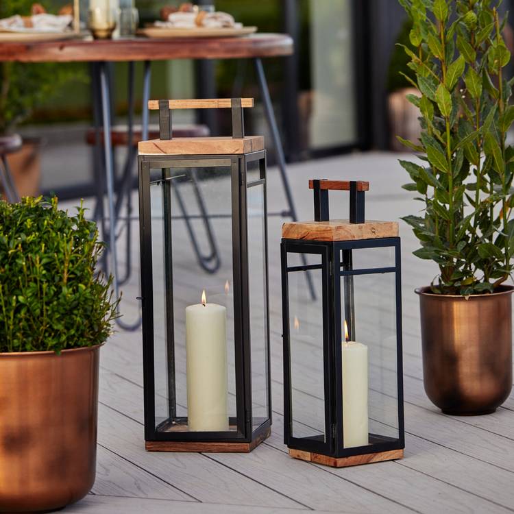 Grace tall lantern black 58cm, imported from the UK