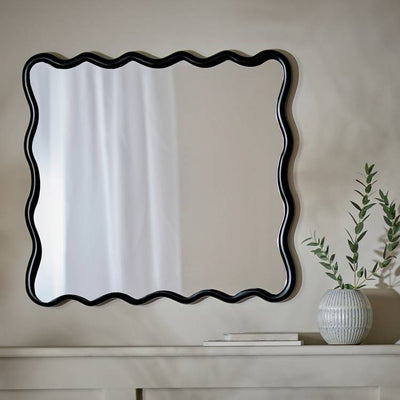 Argos Habitat Black Wavy Wall Mirror 60x57cm- Buy online at McGrocer