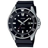Casio watch MDV-107 stainless steel rotating bezel black strap (British brand)