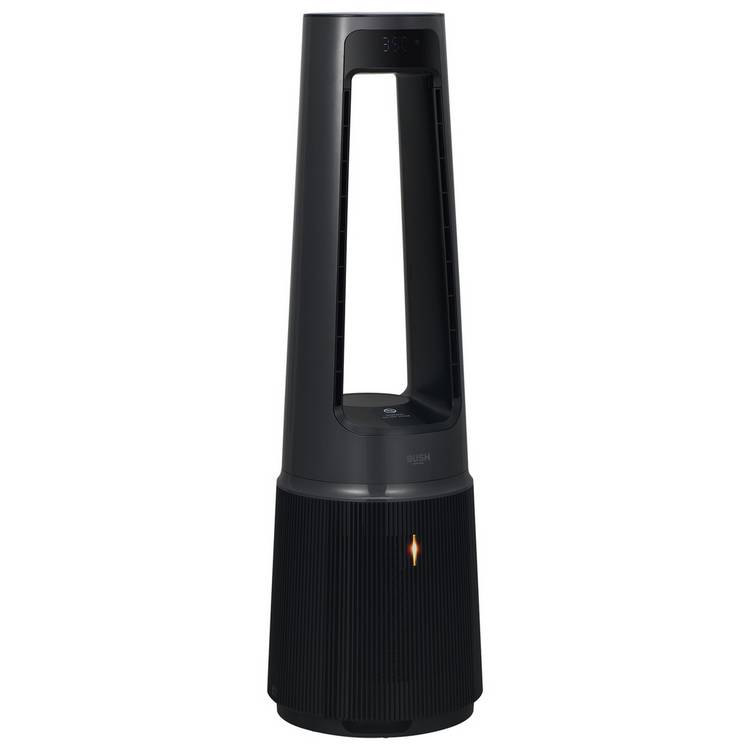 Bush black bladeless tower fan with HEPA filter (British brand)
