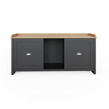 GFW Lancaster 2 door shoe storage bench black (British brand)