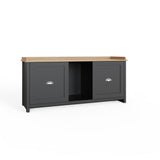 GFW Lancaster 2 door shoe storage bench black (British brand)