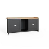GFW Lancaster 2 door shoe storage bench black (British brand)