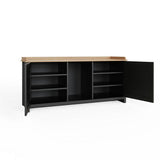 GFW Lancaster 2 door shoe storage bench black (British brand)
