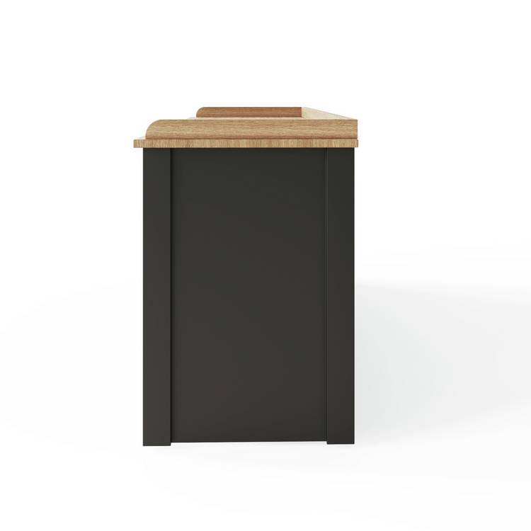 GFW Lancaster 2 door shoe storage bench black (British brand)
