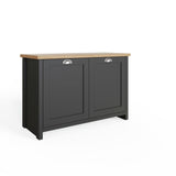 GFW Lancaster shoe storage cabinet in Black and Oak - British product