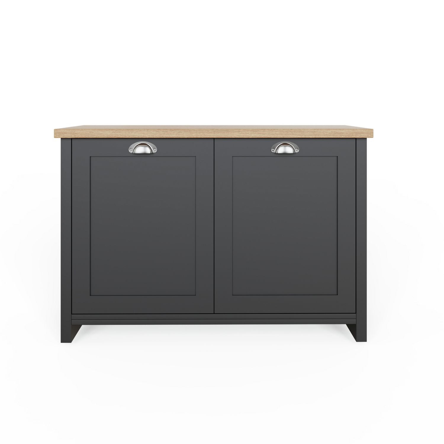 GFW Lancaster shoe storage cabinet in Black and Oak - British product