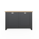 GFW Lancaster shoe storage cabinet in Black and Oak - British product